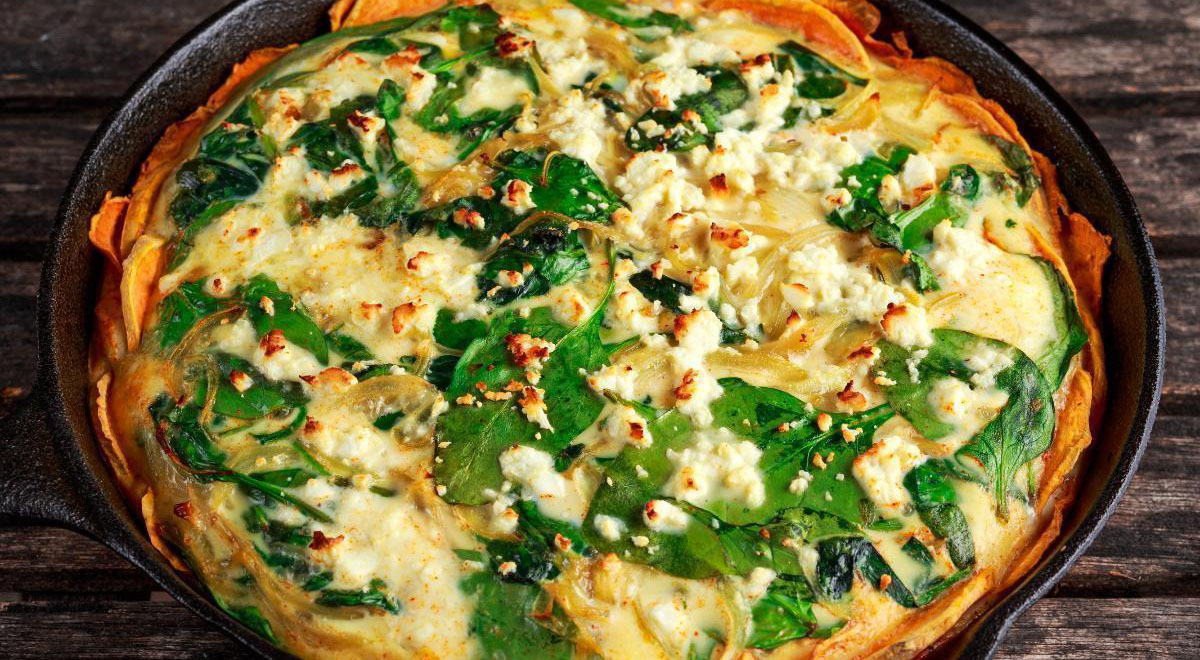 Spinach & Feta Sweet Potato Tart