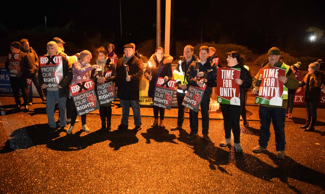 Protests on Tyrone border mark onset of Brexit