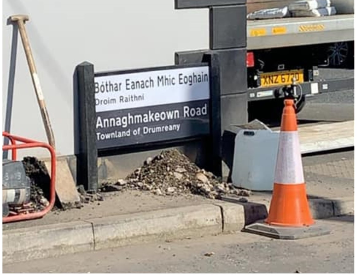 Anger at erection of new Irish sign during lockdown