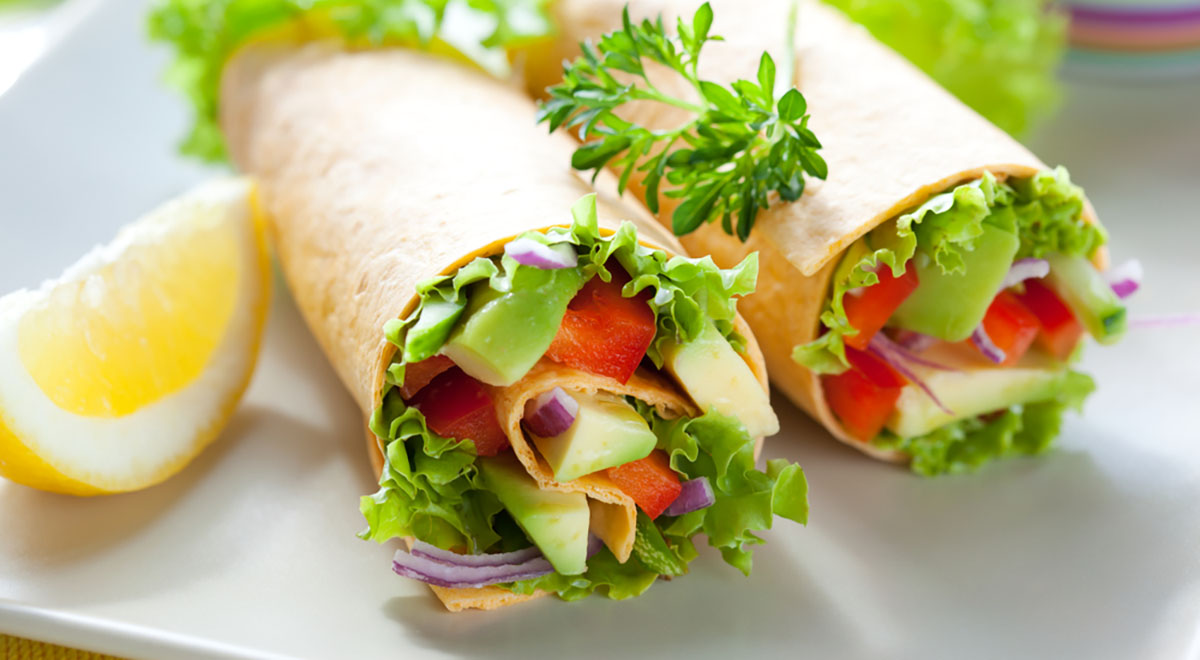 Spicy Vegetable Hummus Wrap