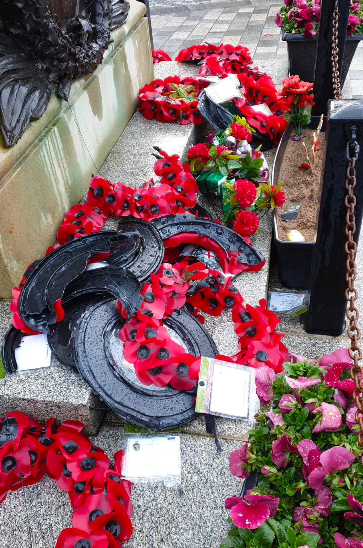 Dungannon war memorial hate crime may be captured on CCTV