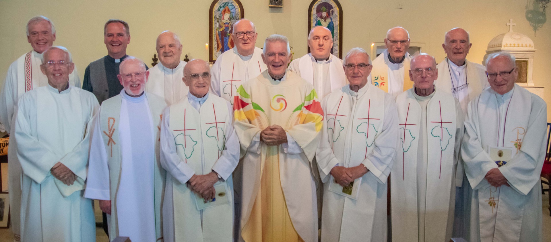 Golden landmark for priest