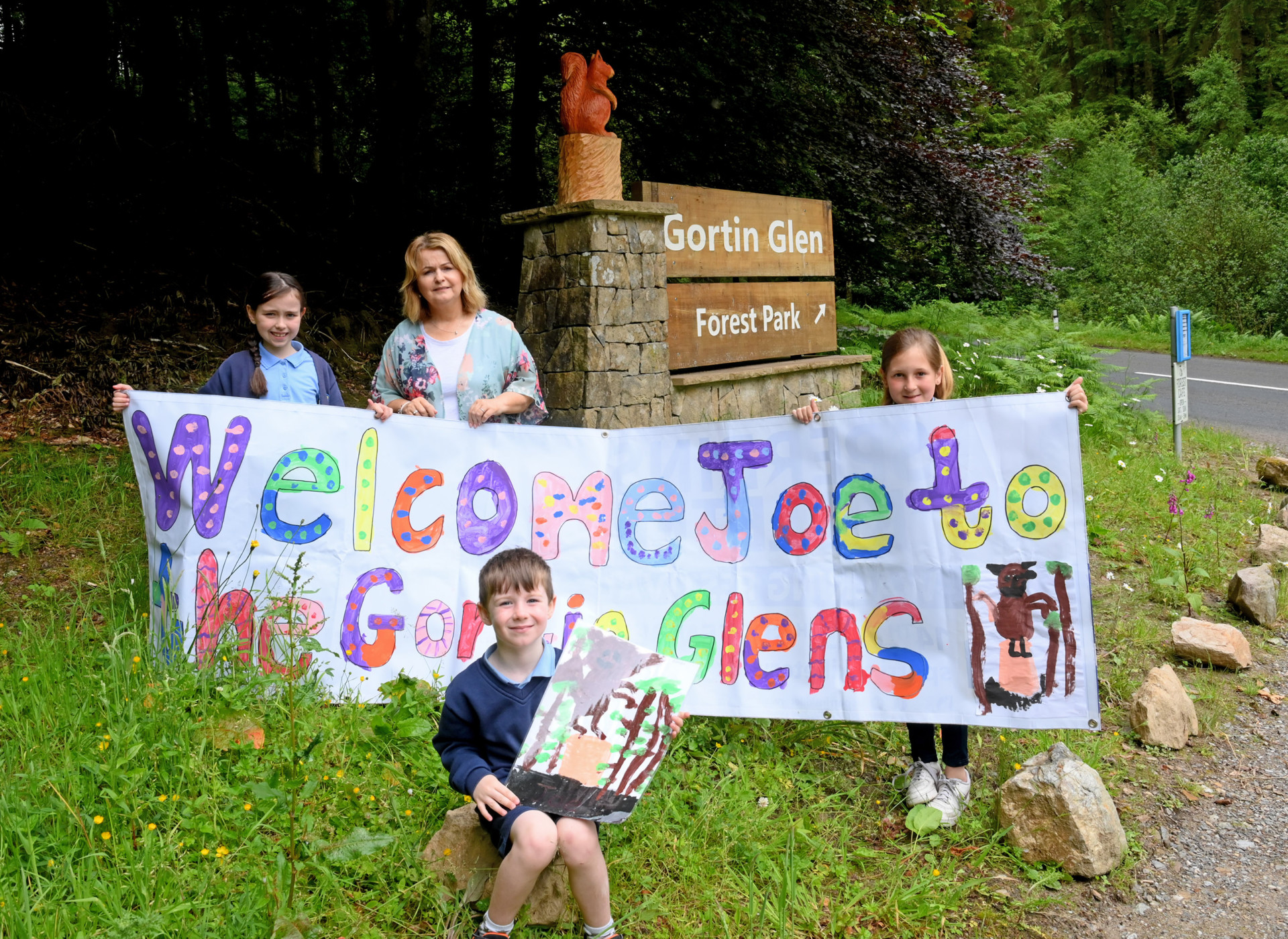 New squirrell sculpture at St Patricks Primary, Gortin