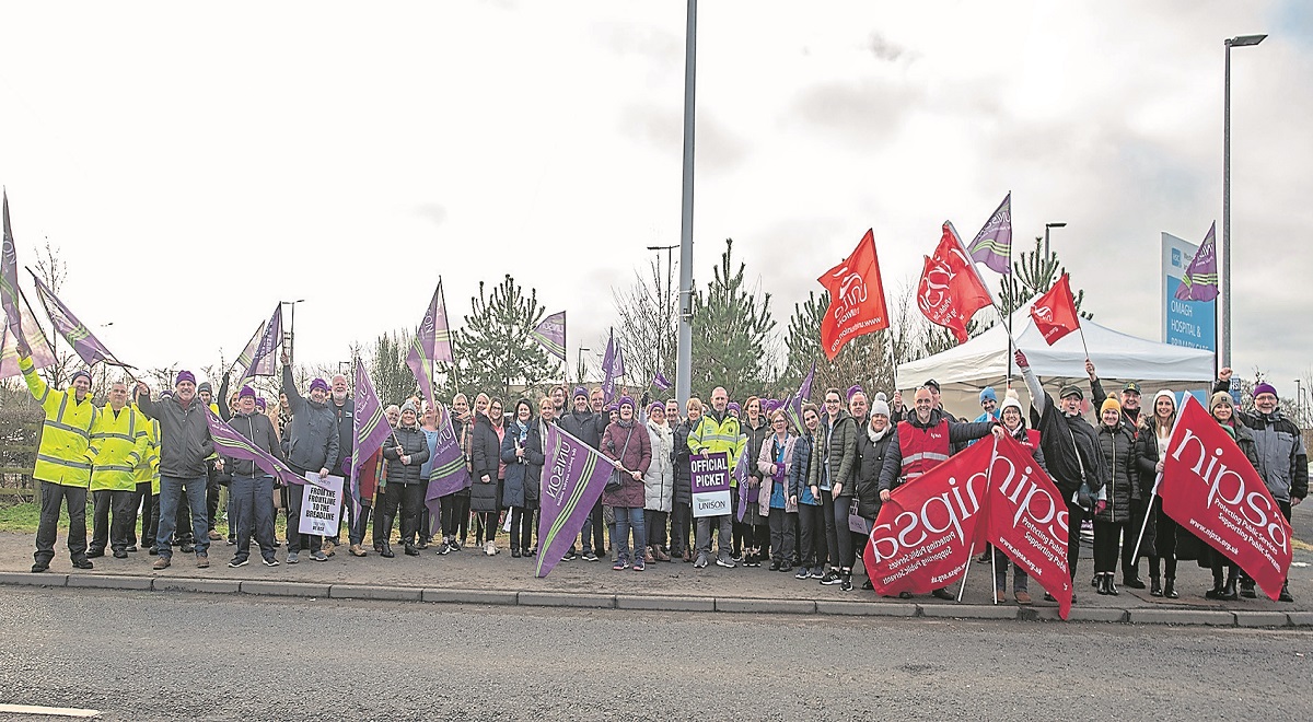 Health workers strike across Tyrone