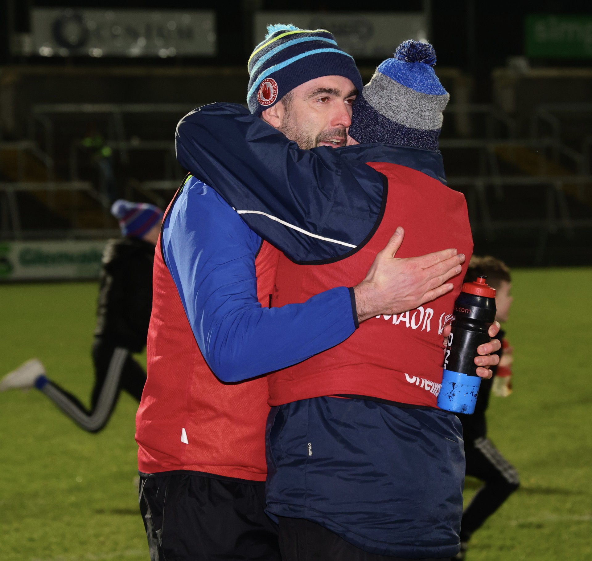 Paddy and Joe driving Galbally on from the sidelines