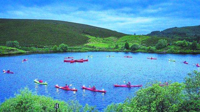Joining in fun festivities on the lake were canoeists from Loughmacrory Canoe Club and Erne Paddlers.