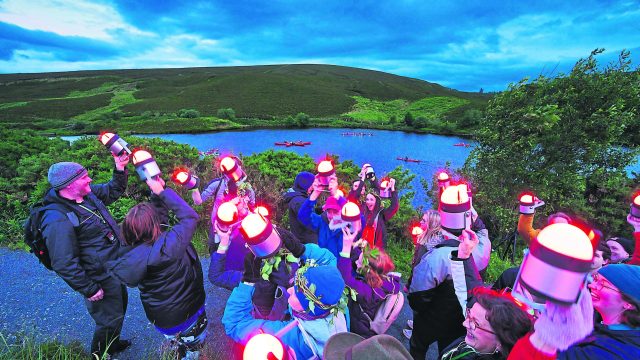 Dancing with geolights under the sapphire skies of the Gortin Lakes, as part of the recent Green Space Dark Skies event.
