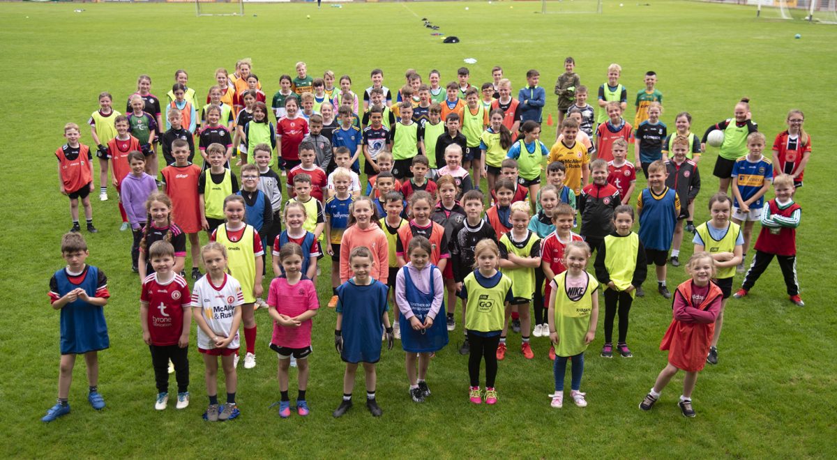 The 7-12 year old group pictured at the busy St. Enda's Summercamp. JasMc1
