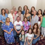 The Birthday Boy Michael McElhatton has picture's taken with the Ladies during his surprise Party at the Village Inn Killyclogher.JMG21