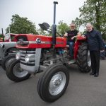 Kilskeery Parish Priest, Fr. Padraig McKenna joins Brian Maguire at his pristine 1974 Massey 135. JasMc2
