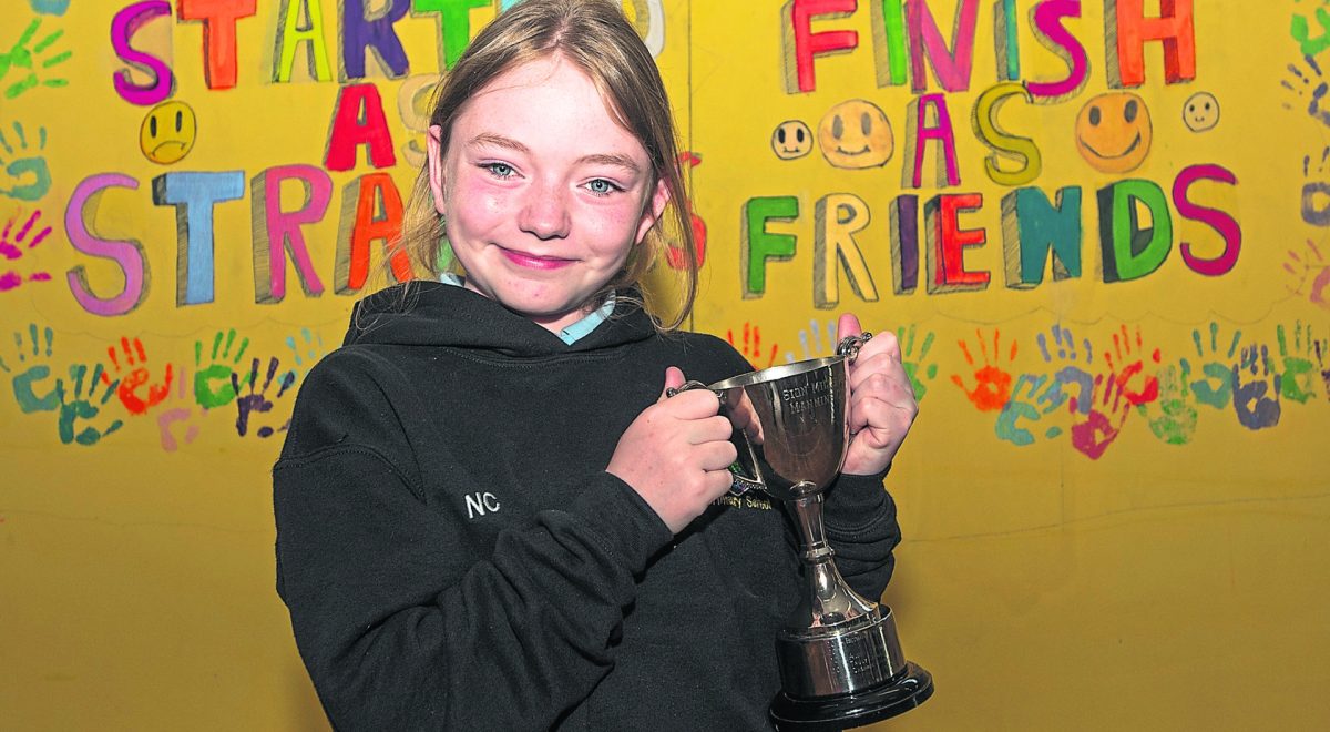 Neve and Sienna (missing from photo) were recognised as the pupils who contributed most to school life. JasMc4