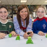 Tanya Trimble Jumping Clay instructor with Year 8 Pupils Lily Keys and Niamh Doyle.JMG2