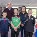 Arlene Corrigan Sacred Heart College Summer Scheme Co-Ordinator with Principal Michael Gormley and incoming Year 8's Luke Patterson, Ava McConomy and KeelanDuffy.JMG6