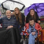 Knockmoyle Nursing Home residents George McClelland and Mary Follliard with Jade Somerville and Danielle McAskie. JasMc4