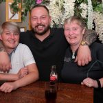 Katie Byrne-Howes, Peter Howes and Patricie Byrne-Howes enjoy the party atmosphere at the Blind Cobbler.JMG10