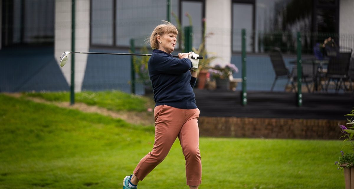 Strabane Golf Club Lady President Maeve Corry pictured making a drive on the first during Lady Captain's Day. KMG08