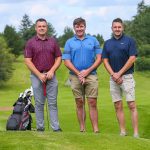 Damien Campbell with his playing partners Damien Meenagh and Brian Heart.JMG7