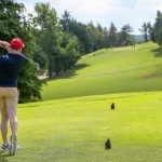 Paddy Rafferty drives the 1st Tee during the Mountfield Community Association Golf Classic at Omagh Golf Club.JMG11