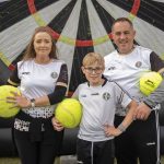 The Miley family get ready for a round of football darts. JasMc2