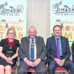 Tyrone Farming Society Secretary Brenda Mellon, Jennifer Hawkes, Chairperson of Omagh Show Ladies Committee, Joe Crozier, Chairman of Tyrone Farming Society and and special guests UFU President Mr David Brown and his wife Mary have pictures taken during Tyrone Farming Society 180th Anniversary Dinner.JMG12