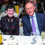 Ruth Montgomery, Secretary of Clogher Valley Agricultural Society and Edwin Cartwright, former Executive Secretary of Tyrone Farming Society, have their picture taken during the Tyrone Farming Society 180th Anniversary Dinner.JMG16