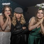 Roxy & Jazy McAskie as the little angels, with Leah Bogle as the mob big boss during the Halloween Disco Party at Lola's.JMG26