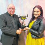 The top student in Prince's Trust was Caitlin Leonard, who is pictured with Fr MacEntee.