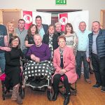 The Donnelly family and partners pictured at Danielle's fundraiser in Drumquin Wolfs Tones clubrooms at the weekend. JasMc6