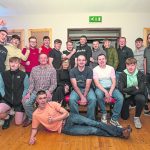 Players, management and officials of Drumquin United join Darren and Danielle at the fundraiser last Friday night. JasMc5