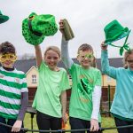 Cain, Shayna, Beau and Ciara doff their hats at the Saint Patrick's day celebrations in St. Joseph's, Drumquin. JasMc1