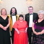 Roisin Barr, Fionnuala and Ann Mullan, Cathal McGurk and Kieran Loughran at the gala ball. IM-3